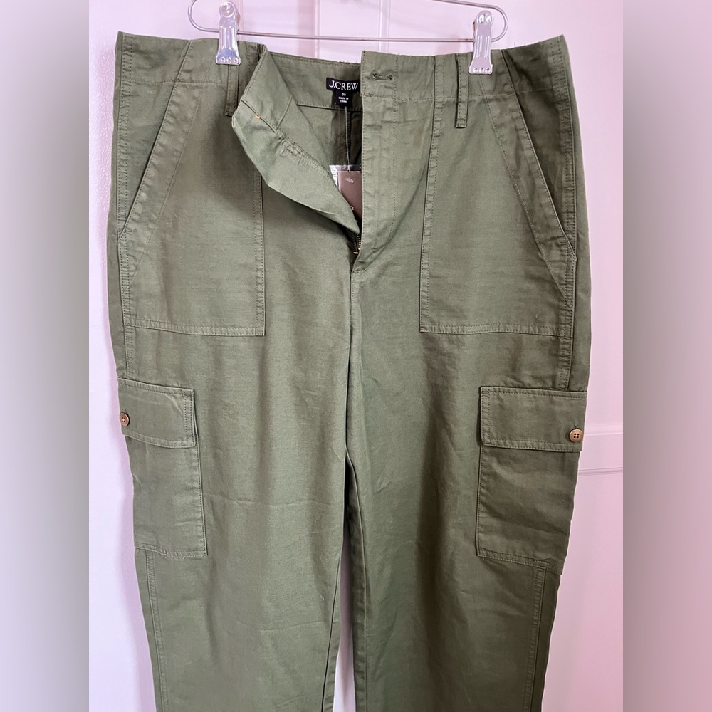 J. Crew Sage Green Cargo Pants Size 30 NWT